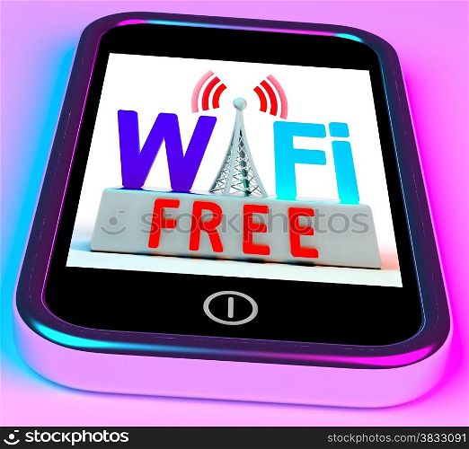 . Wifi Free On Smartphone Showing Wireless Free Internet And Networking