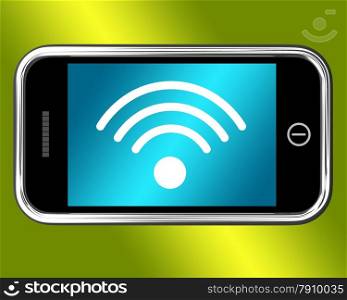 Wifi Internet Connected On Mobile Phone. Wifi Internet Connected On A Mobile Phone