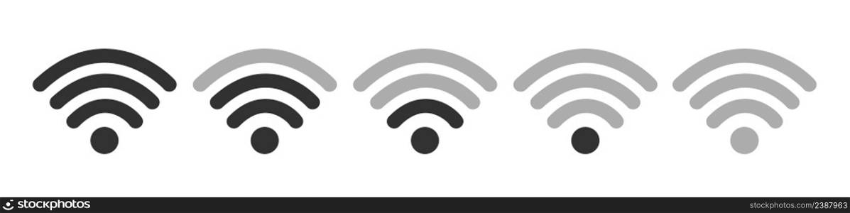 Wifi Wireless Lan Internet Signal Flat Icons For Apps Or Websites - Isolated On white Background. Wifi Wireless Lan Internet Signal Flat Icons For Apps Or Websites - Isolated On white