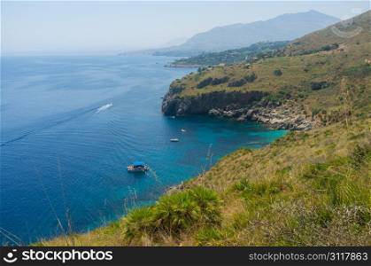 Wild beautiful coast in the West of Sicily natural reserve.