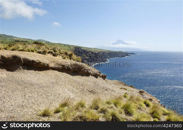 Wild landscape in Faial island, Azores, Portugal