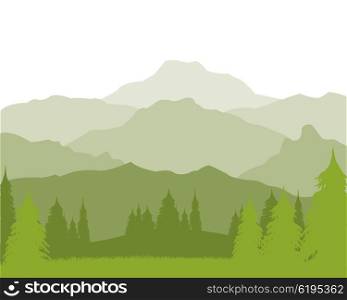 Wild landscape with mountain and wood early in the morning. Landscape with mountain