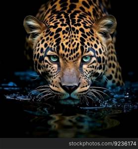 Wild leopard animal. Illustration Generative AI
