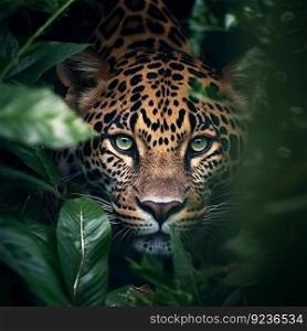 Wild leopard animal. Illustration Generative AI 