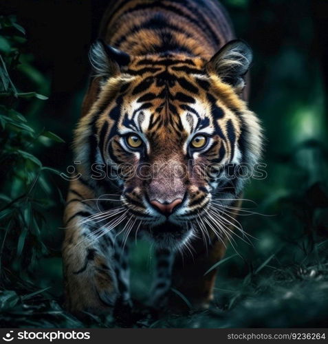 Wild tiger animal. Illustration AI Generative
