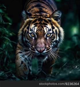 Wild tiger animal. Illustration AI Generative
