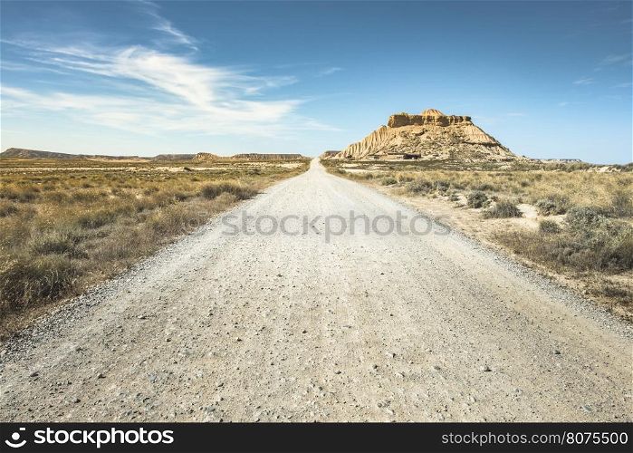 Wild west road and blue sky
