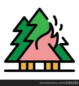 Wildfire icon. Outline wildfire vector icon color flat isolated. Wildfire icon color outline vector