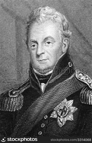 William IV (1765-1837) on engraving from 1840. King of England during 1830-1837. Published in London by Virtue & Co.