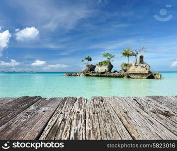 Willy&rsquo;s rock on a beach at Boracay, Philippines