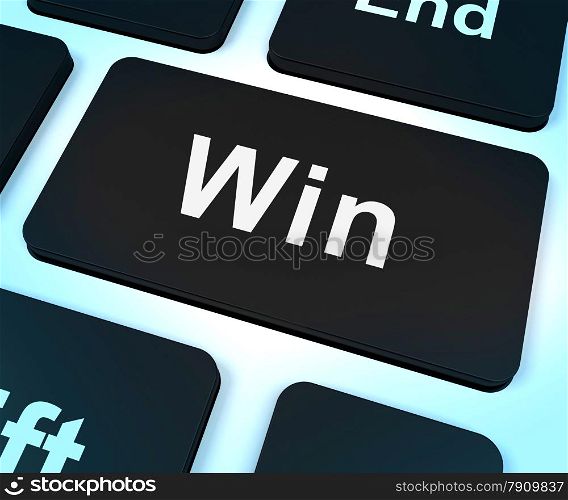 Win Key Representing Triumph And Success Online. Win Key Represents Triumph And Success Online