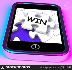 . Win On Smartphone Shows Championship And Triumph