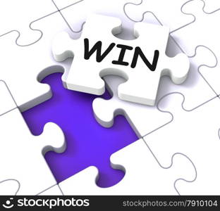 . Win Puzzle Shows Success Winner Finish 1st