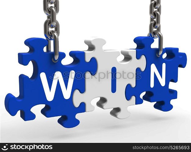 . Win Sign Showing Success Winning And Victories