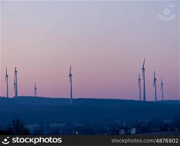 Wind farm in operation at sunrise&#xA;
