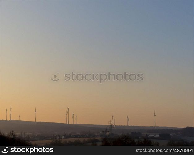 Wind farm in operation at sunrise&#xA;&#xA;