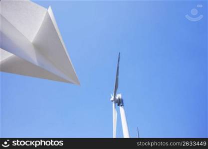 Wind power generation and Paper airplane