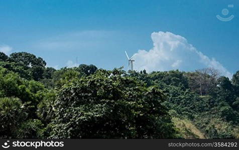 wind turbine against the sky