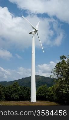 wind turbine against the sky