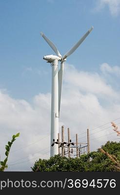 wind turbine against the sky