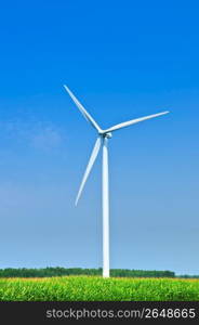 Wind turbine in field