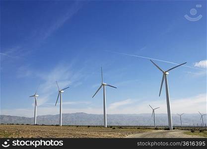 Wind turbines in desert