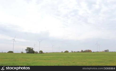 Wind turbines in the field.