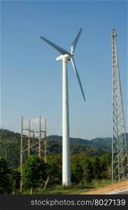 Wind turbines on the mountain Phuket