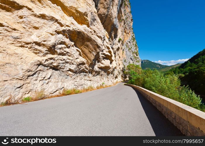 Winding Asphalt Road in the French Alps