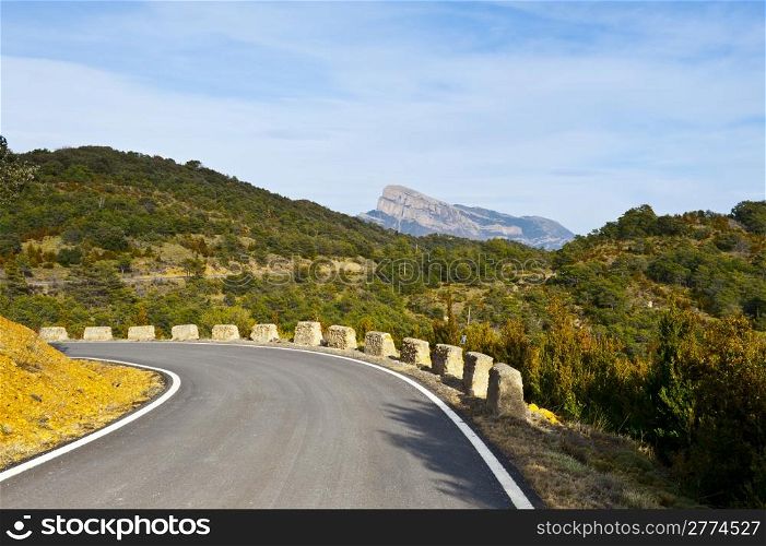 Winding Mountain Road in the Spanish Pyrenees