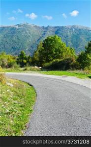 Winding Paved Road in the Italian Apennines