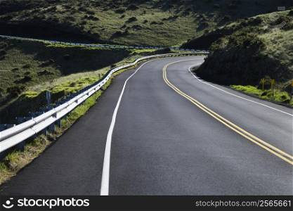 Winding road in Haleakala National Park, Maui, Hawaii.