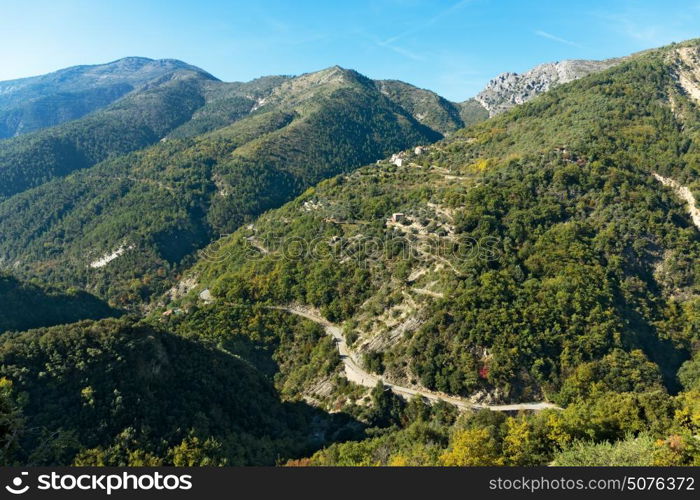 Winding road in the Alpes-Maritimes