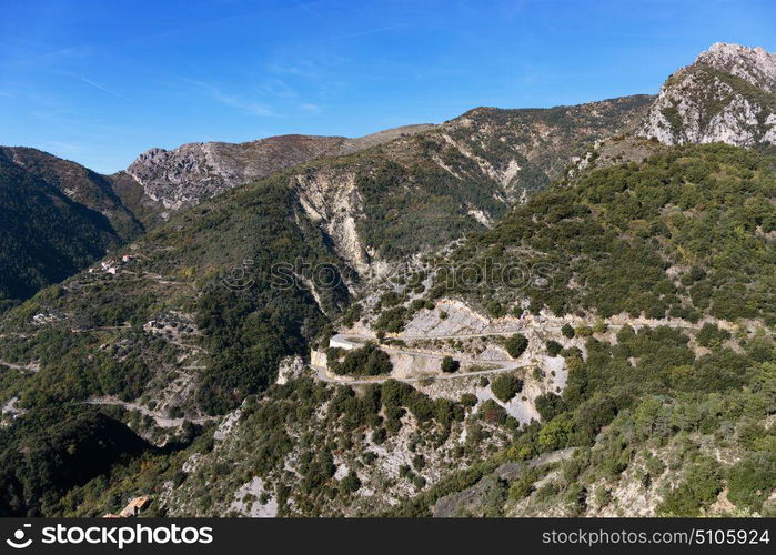 Winding road in the Alpes-Maritimes