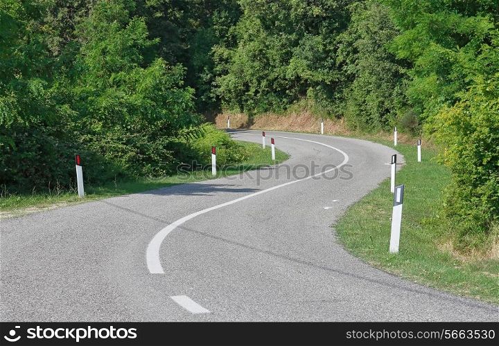 Winding road in the hills