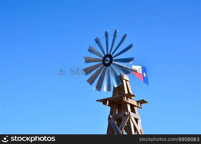 Windmill on an agricultural farm in Texas, USA.