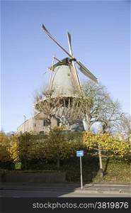 windmill Windhond in the dutch town of Woerden in the green heart of the netherlands