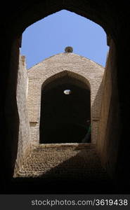 Window and arc on the street in Yazd, Iran