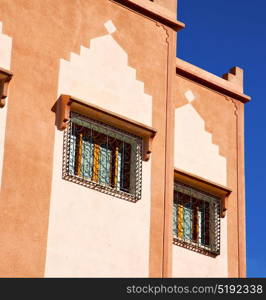 window in morocco africa and old construction wal brick historical