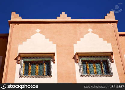 window in morocco africa and old construction wal brick historical