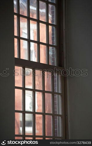 Window in the Old North Church in Boston, Massachusetts, USA