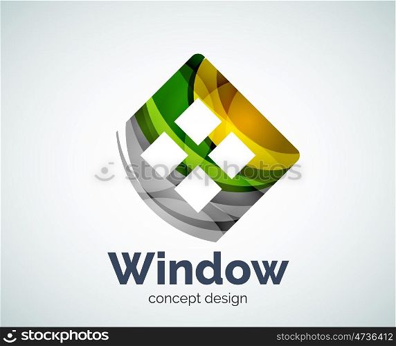 Window logo template, abstract business icon