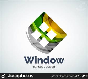 Window logo template, abstract business icon