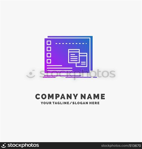 Window, Mac, operational, os, program Purple Business Logo Template. Place for Tagline.. Vector EPS10 Abstract Template background