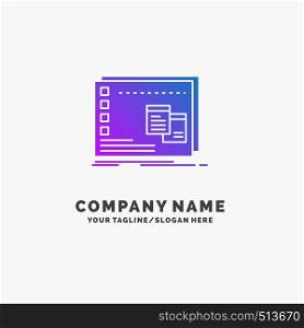 Window, Mac, operational, os, program Purple Business Logo Template. Place for Tagline.. Vector EPS10 Abstract Template background