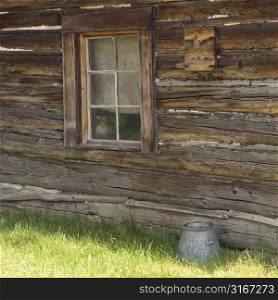 Window on log cabin