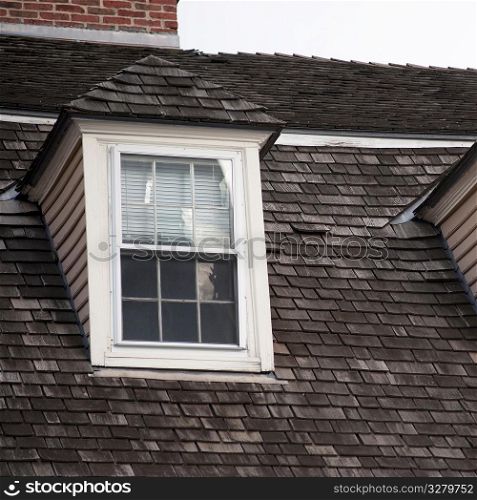 Window on rooftop in Boston, Massachusetts, USA