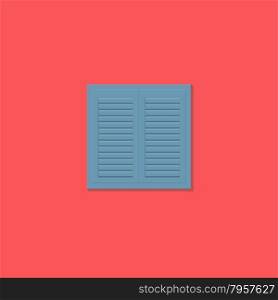 Window shutter on red background - flat design