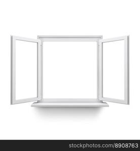 Window. White window isolated on clean white background.