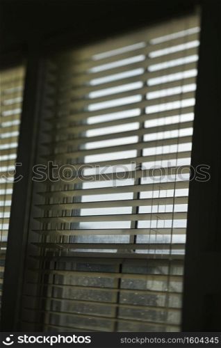 Window with open blinds.